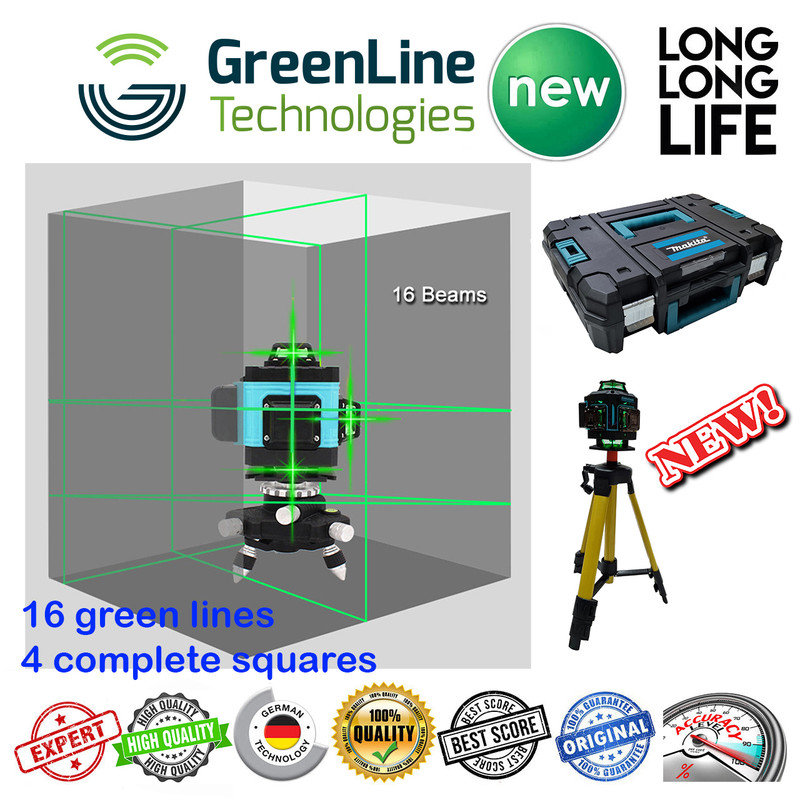 تراز لیزری دیجیتالی ماکیتا مدل هوشمند 4 بعدی 4D-360 نور سبز 16 لاین تراز لیزری دیجیتالی ماکیتا مدل هوشمند 4 بعدی 4D-360 نور سبز 16 لاین