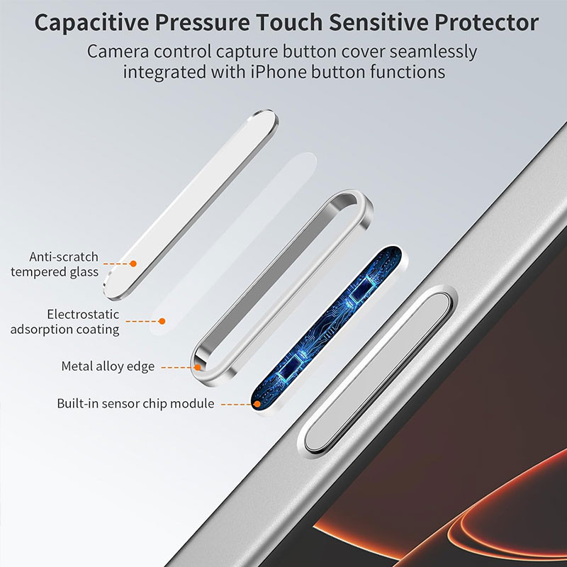 برچسب محافظ دکمه دوربین مسیر مدل RFW مناسب برای گوشی موبایل اپل iPhone 17 Pro / 17 Pro Max