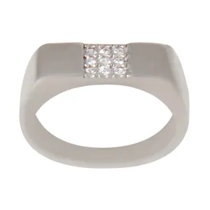 انگشتر نقره زنانه مدل آبکاری رادیوم کد AWR_885