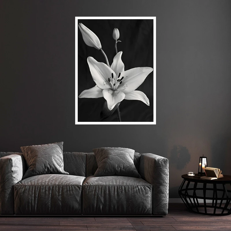 تابلو بکلیت طرح دکوراتیو هنری مدرن و کلاسیک گل مدل W-bu5818 فریم سفید