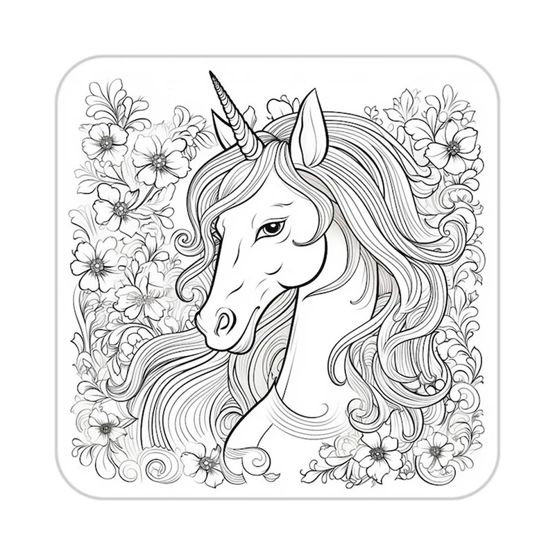 زیر لیوانی کاکتی طرح اسب تک شاخ و یونیکورن مدل mp30367