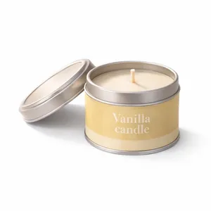 شمع دست‌ساز معطر مدل فلزی با رایحه وانیل زمان اتمام 100 ساعت