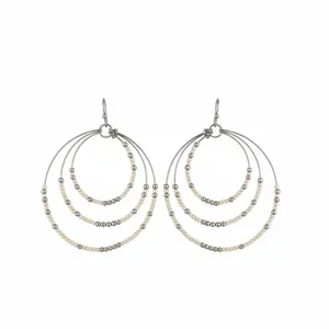 گوشواره حلقه ای زنانه مدل مرواریدهای ریز