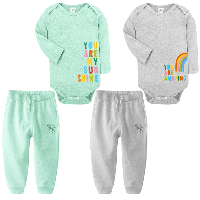 ست بادی آستین بلند و شلوار راحتی نوزادی نیل کوک مدل Kind LG مجموعه 2 عددی