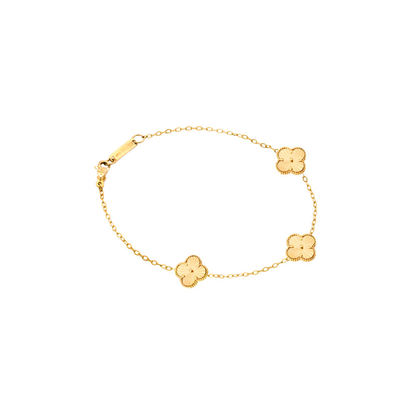 دستبند زنجیری طلا 18 عیار زنانه الی گالری مدل سه ونکلیف الحمبرا