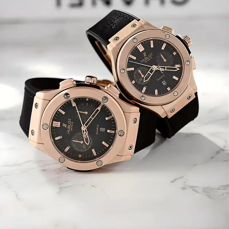 ست ساعت مچی عقربه ای  زنانه و مردانه  مدل تک موتوره کلاسیک کد 3