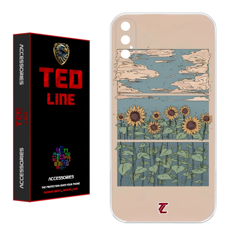 کاور تدلاین طرح گل آفتاب گردان کد 1135 مناسب برای گوشی موبایل اپل Iphone X / XS