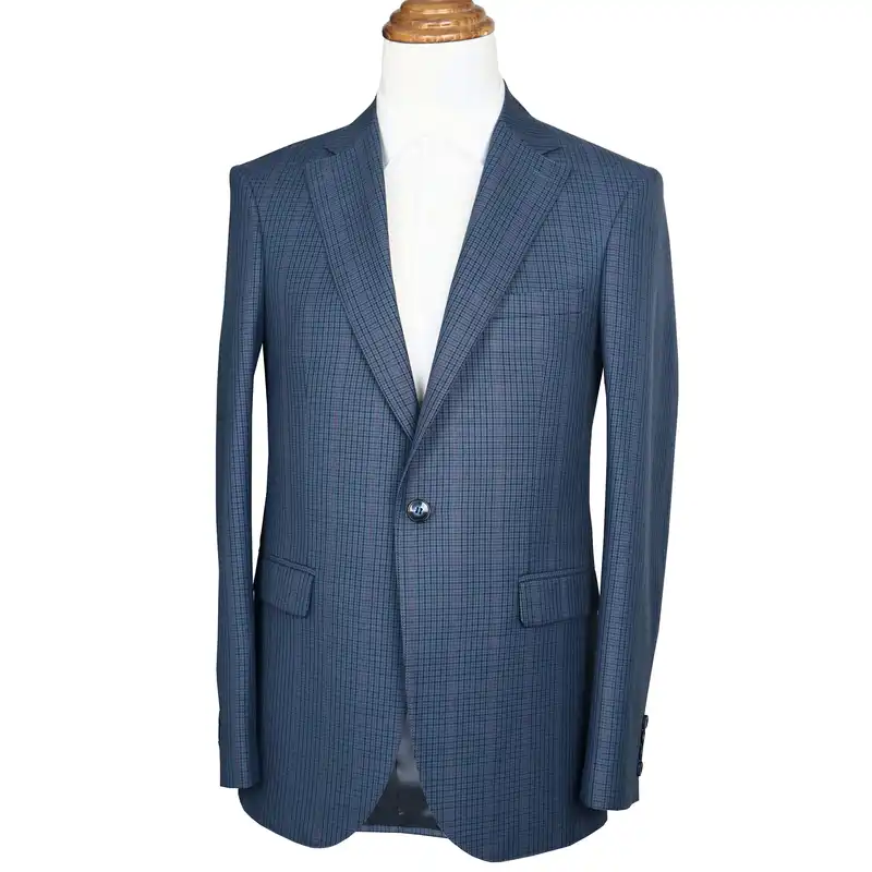 کت تک مردانه مدل یقه انگلیسی چهارخانه عالیجناب slim fit کد 210444.3