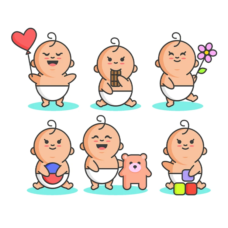 استیکر پارچه و لباس پاد آفرین مدل کارتونی بچگانه کیوت بامزه کد S3973