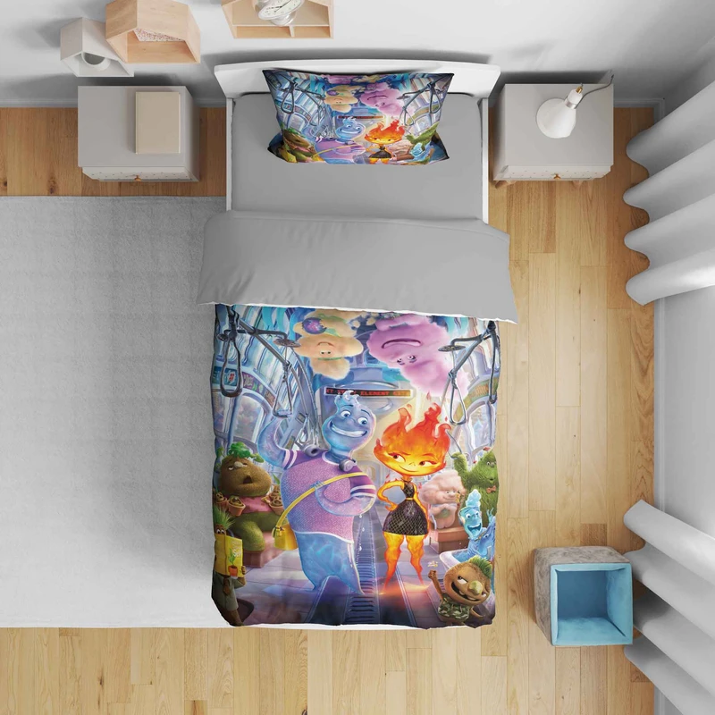 سرویس روتختی مدل کارتونی 5256 تک نفره 5 تکه