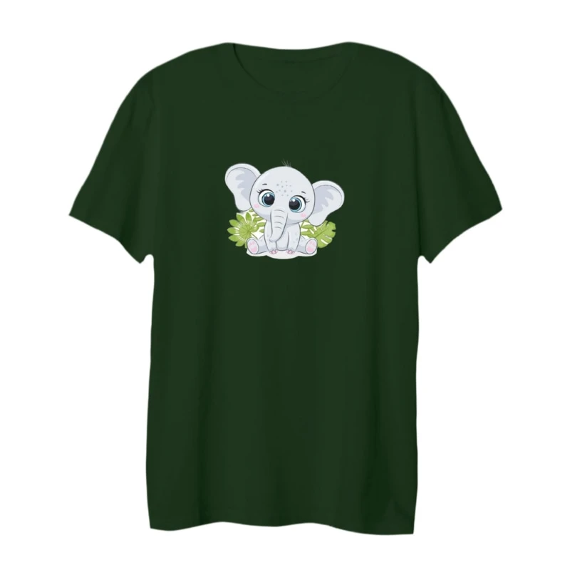 تی شرت لانگ آستین کوتاه زنانه مدل فیل بامزه