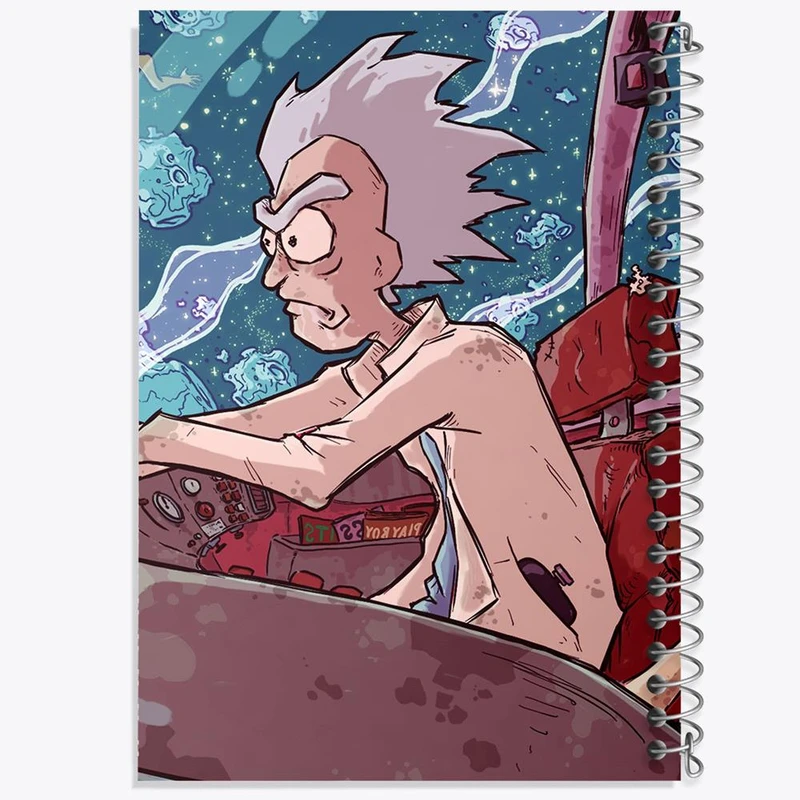 دفتر شطرنجی 50 برگ خندالو طرح انیمیشن ریک و مورتی Rick and Mort کد 26393