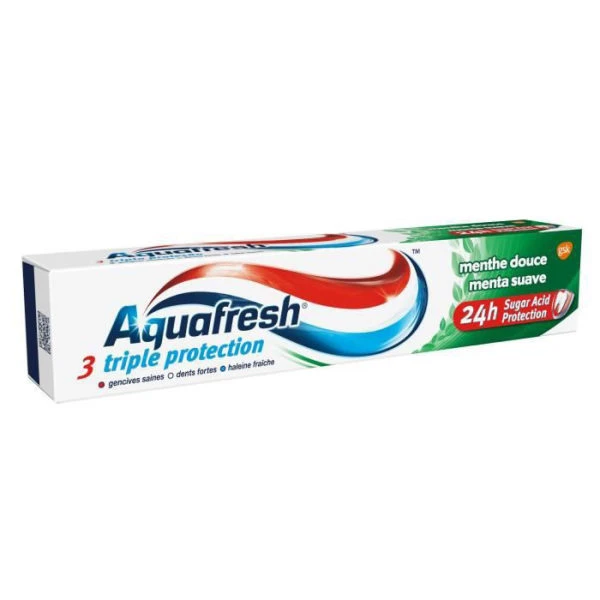 خمیر دندان آکوافرش مدل Triple Protection Menthe Douce حجم 75 میلی لیتر