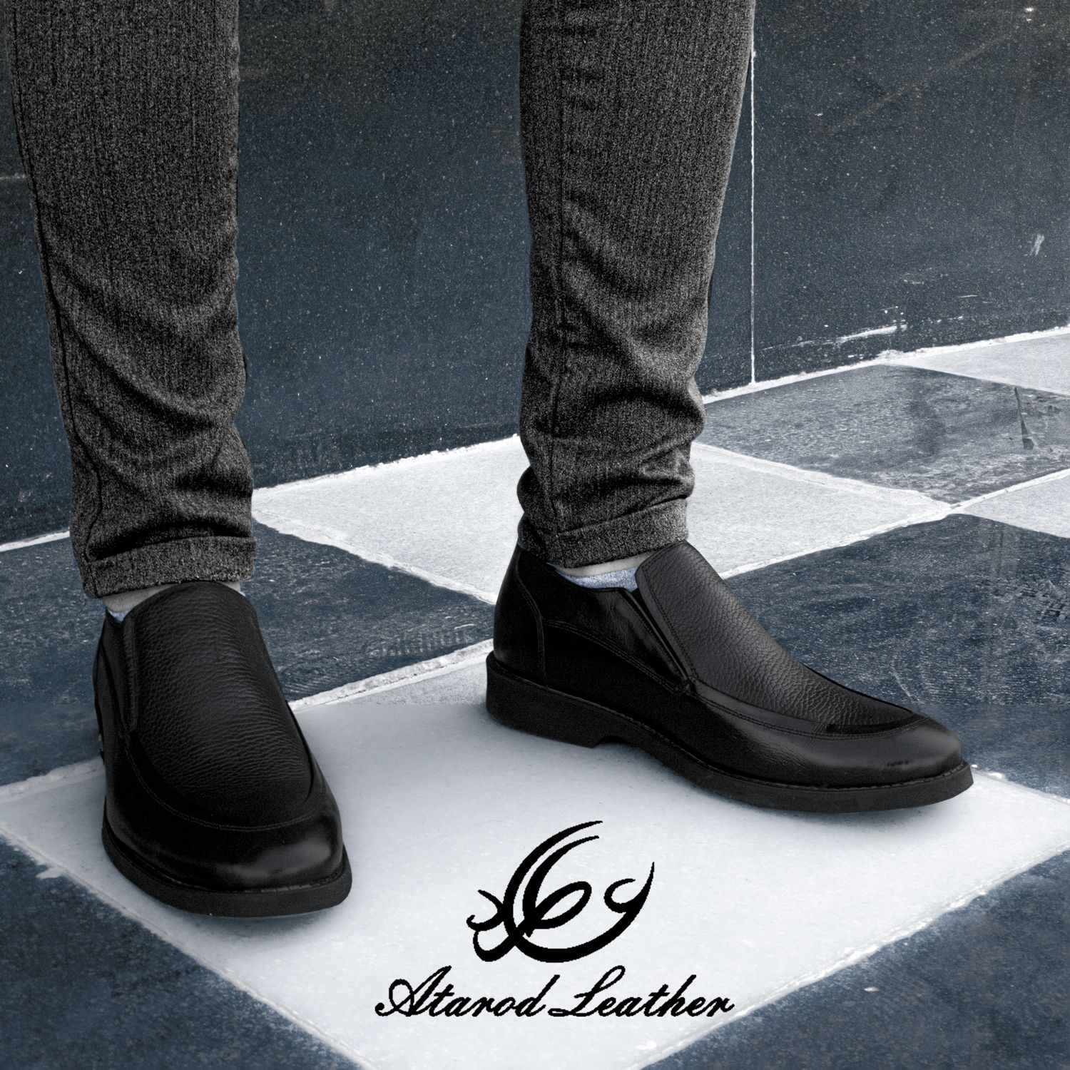 کفش مردانه چرم عطارد مدل SH09 -  - 5