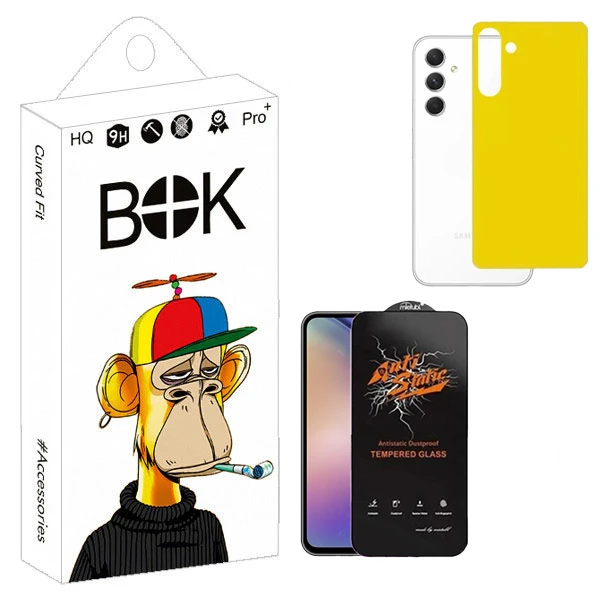 محافظ صفحه نمایش بوک مدل Antistatic Guard مناسب برای گوشی موبایل سامسونگ Galaxy A54 به همراه محافظ پشت گوشی