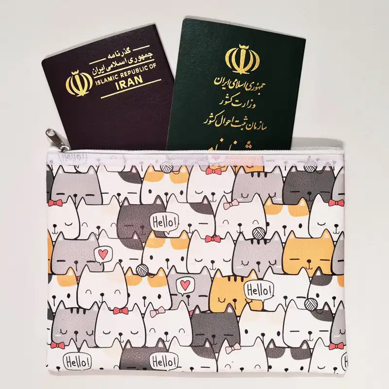 پوشه زیپدار طرح گربه مدل LFA171105