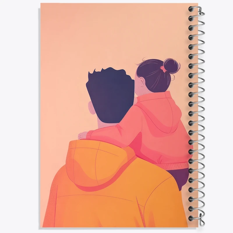 دفتر مشق 100 برگ خندالو طرح پدر و دختر کد F2680