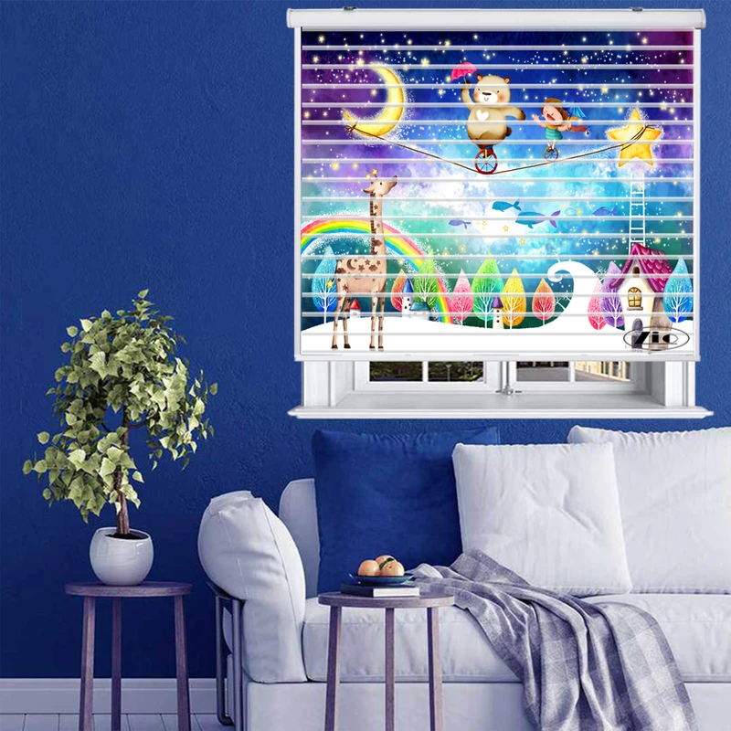 پرده زبرا زیو مدل سیلوئت K3078 سایز 150x150 سانتی متر