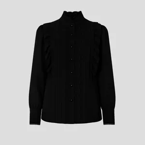 شومیز آستین بلند یقه ایستاده زنانه مدل ستاره