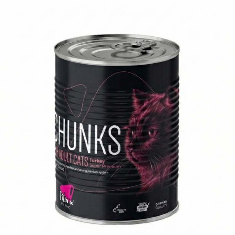 کنسرو غذای گربه بالغ فیفورا مدل Chunks طعم بوقلمون وزن 400 گرم