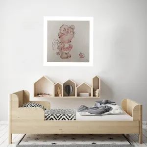 تابلو اتاق کودک طرح خرس صورتی مدل 002