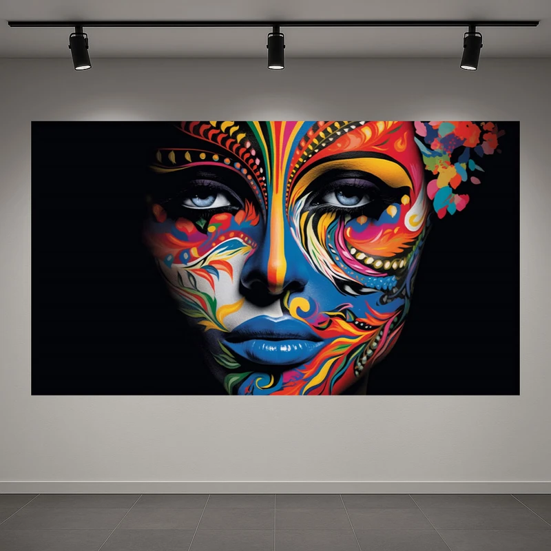 پوستر پارچه ای طرح مخمل چهره هنری مدل رنگانگ کد AR3060380