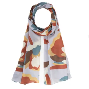 شال زنانه مدل نخی چهارفصل طرح گل فانتزی مزونی کد ana-2116