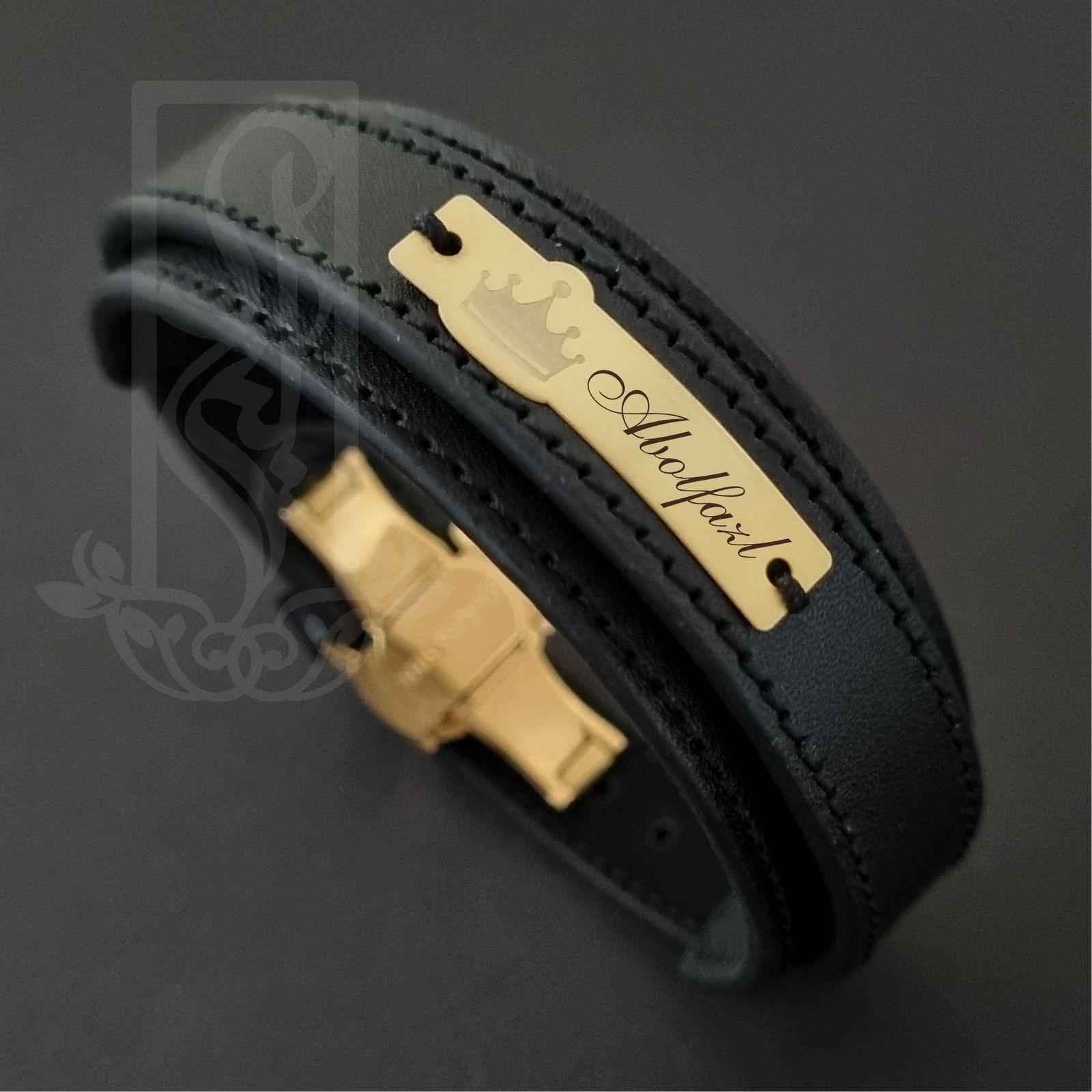 دستبند طلا 18 عیار مردانه لیردا مدل اسم ابوالفضل 823 -  - 2