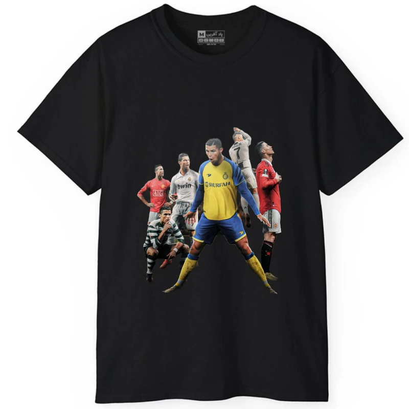 تی‌شرت آستین کوتاه مردانه پاد آفرین مدل فوتبالی کریستیانو رونالدو کد 981