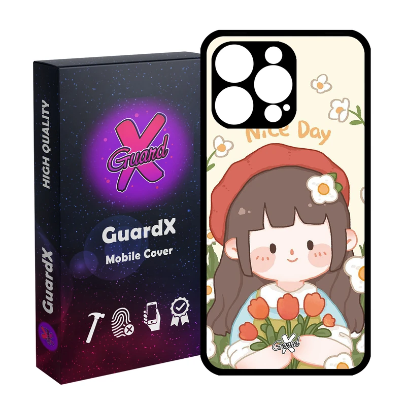 کاور گارد ایکس طرح Girl مدل قاب Glass10633 مناسب برای گوشی موبایل اپل iPhone 15 Pro Max