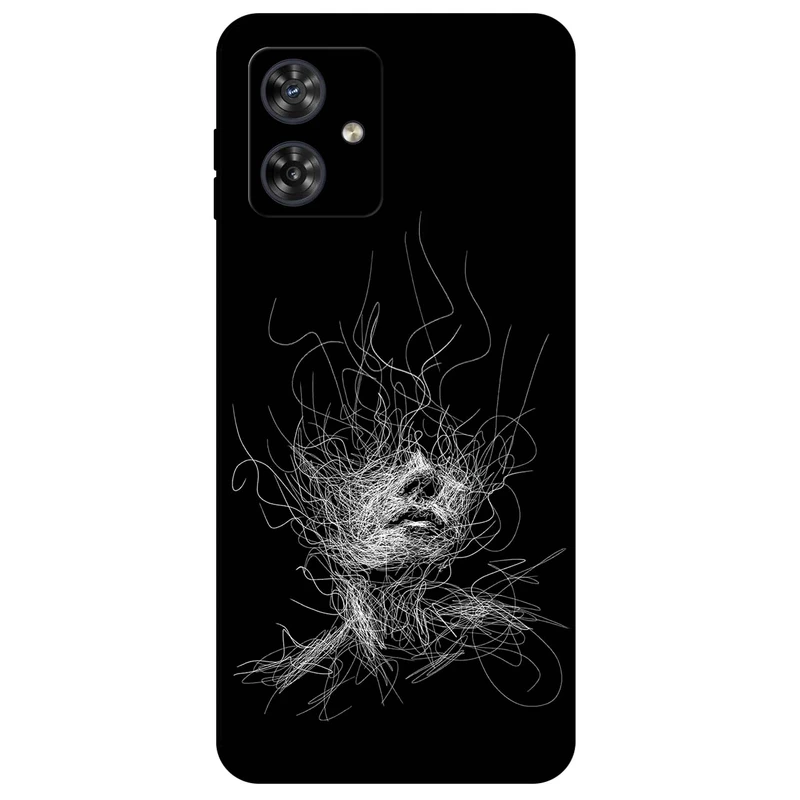 کاور مگافون طرح اسکچ صورت مدل 7423 مناسب برای گوشی موبایل موتورولا Moto G54 5G