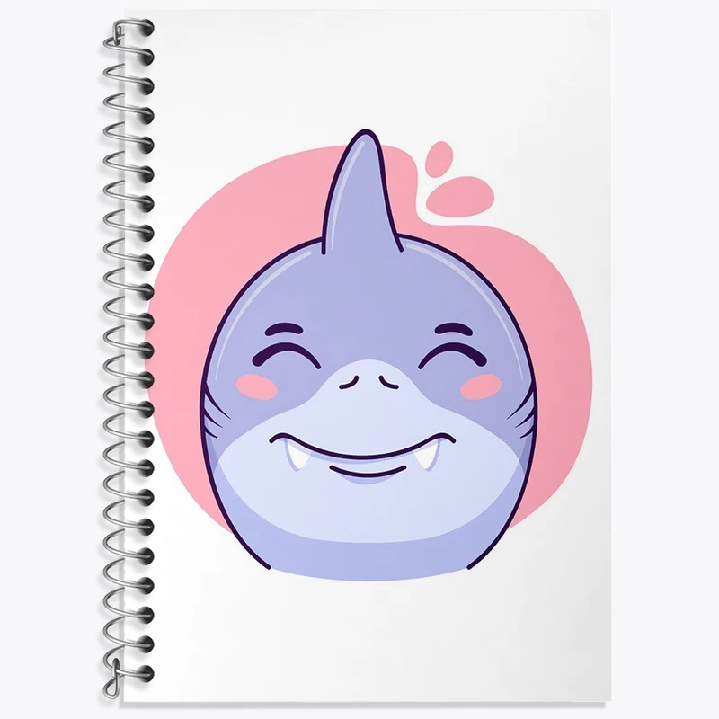 دفتر زبان 50 برگ خندالو مدل سه خط طرح کوسه حیوانات بامزه کد 37155