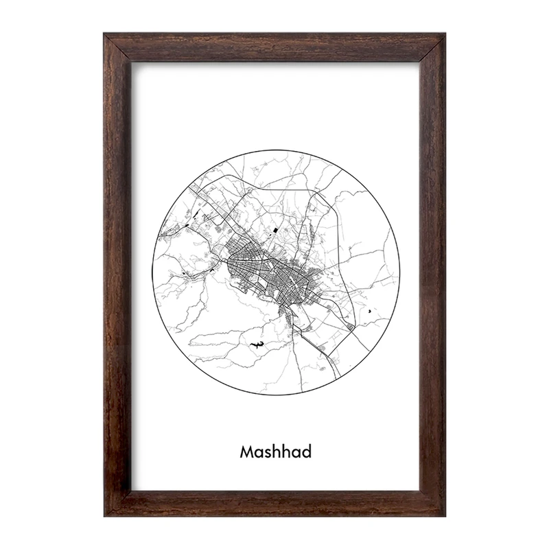 تابلو خندالو طرح نقشه شهر مشهد کد F1712