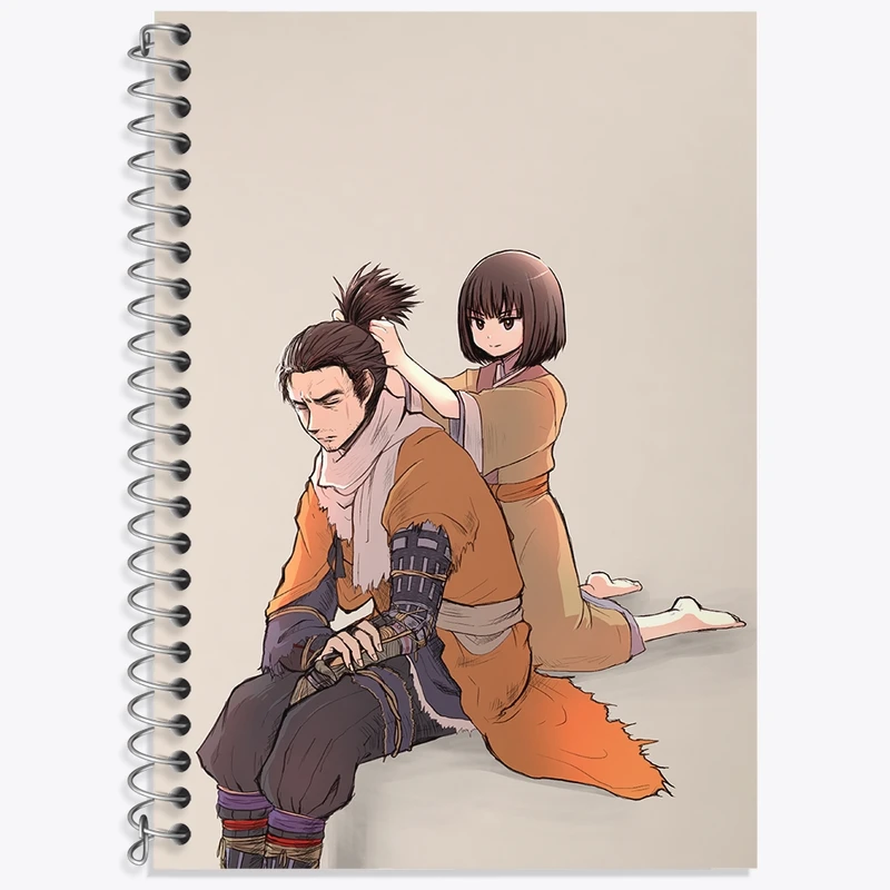 دفتر زبان 50 برگ خندالو مدل دو خط طرح بازی سکیرو (sekiro) کد 31697