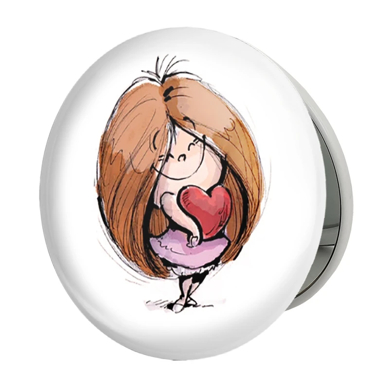 آینه جیبی خندالو طرح دختر مدل تاشو کد 5930 