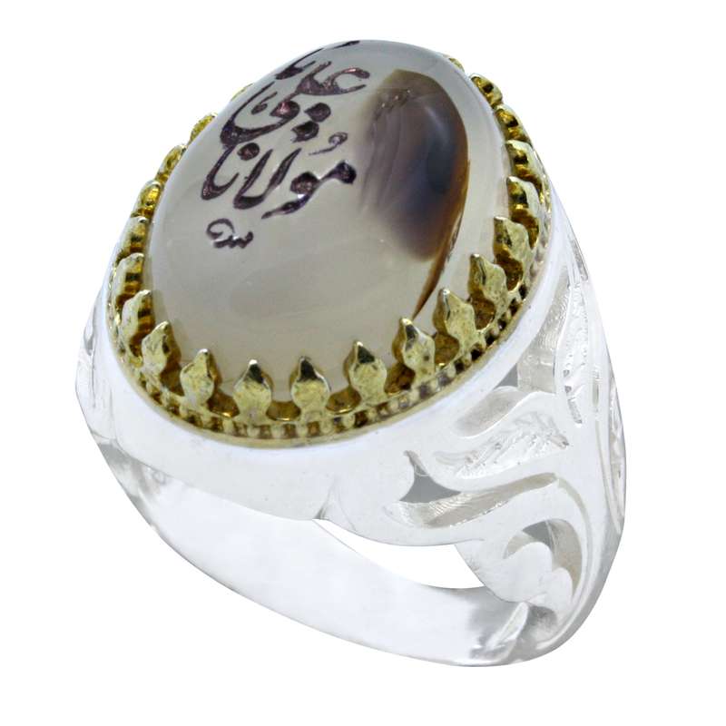 انگشتر نقره مردانه مدل شجر خطی کد a5