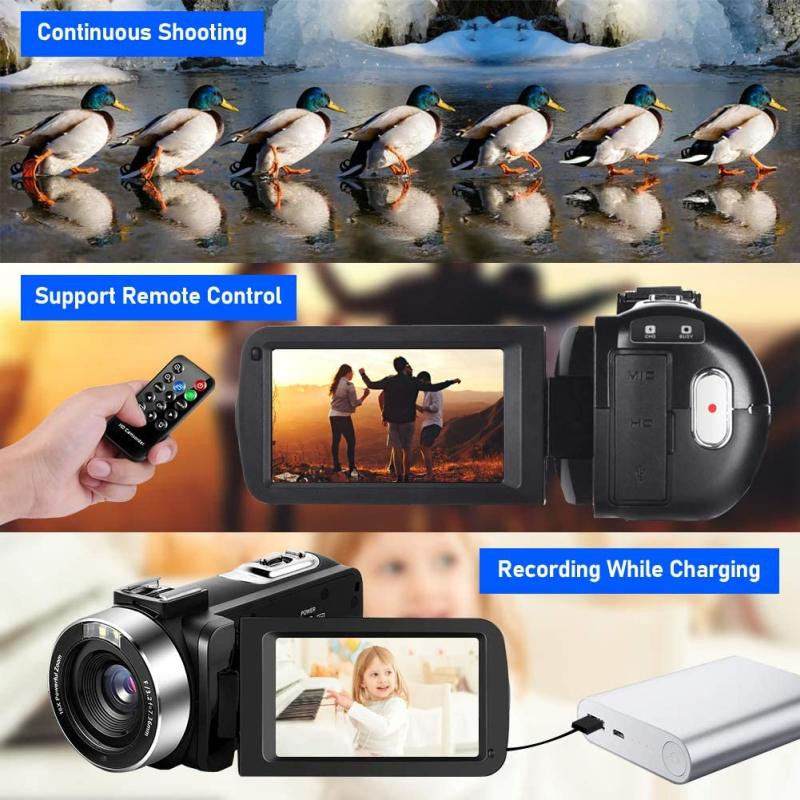 دوربین فیلم برداری مدل 4K Vlogging UHD 30M 30FPS 3 Inch