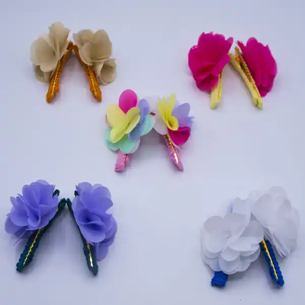 گیره مو زنانه مدل فلاوری 010 بسته 10 عددی