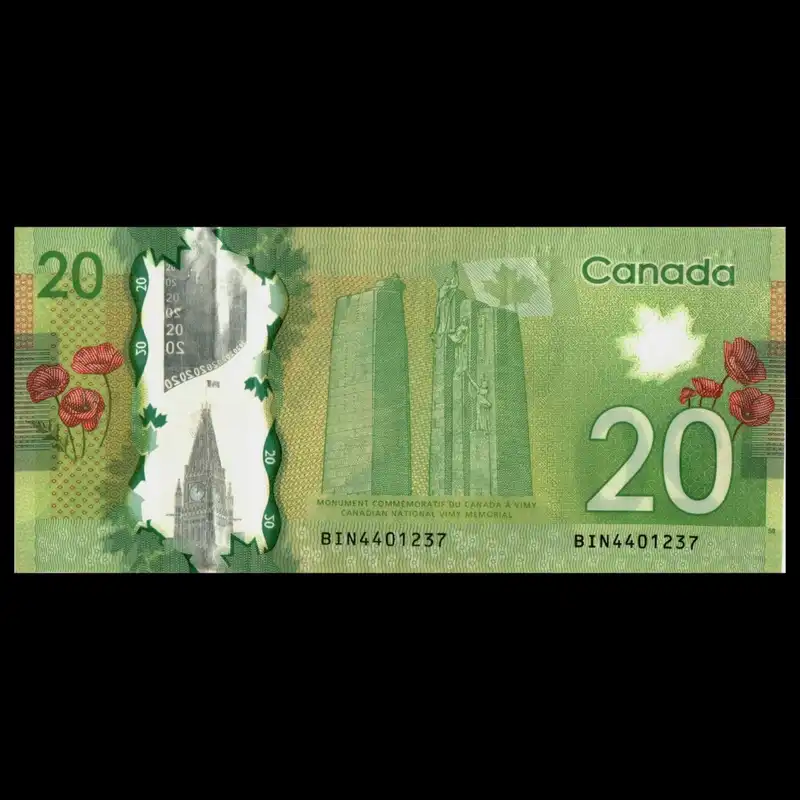 اسکناس تزئینی طرح کشور کانادا مدل 20 دلار پلیمری