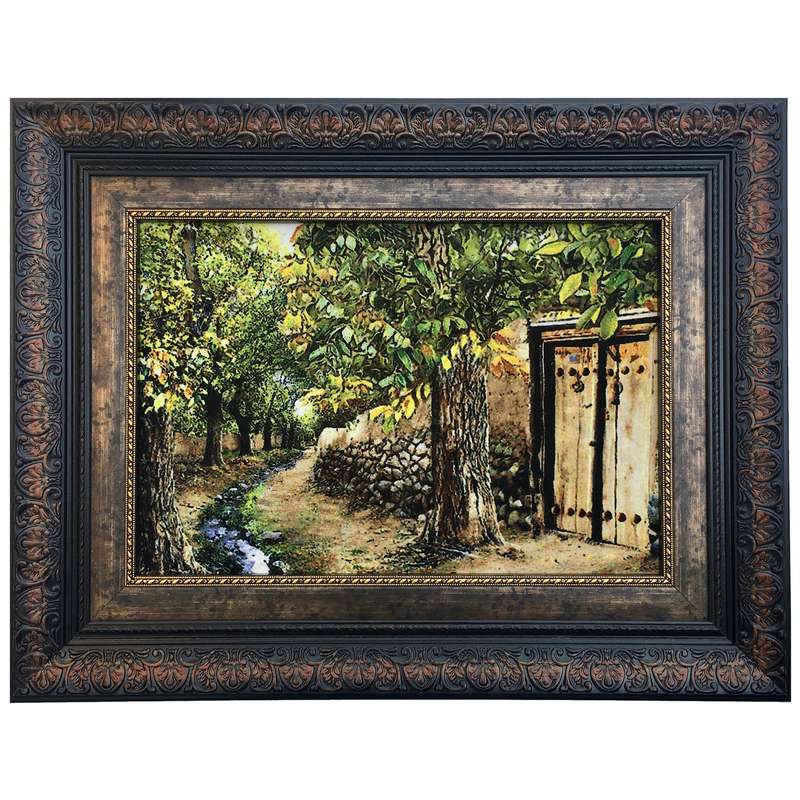 تابلو فرش ماشینی طرح کوچه باغ کد 100