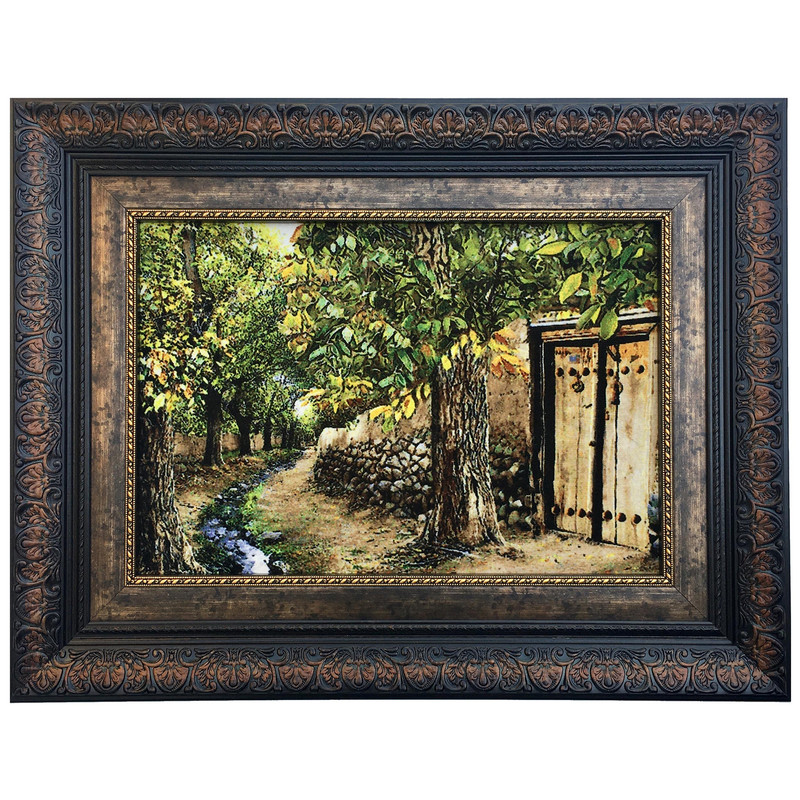 تابلو فرش ماشینی طرح کوچه باغ کد 100