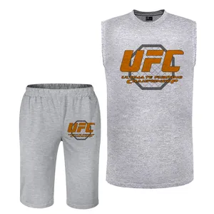 ست تاپ و شلوارک مردانه مدل UFC کد B20 رنگ طوسی