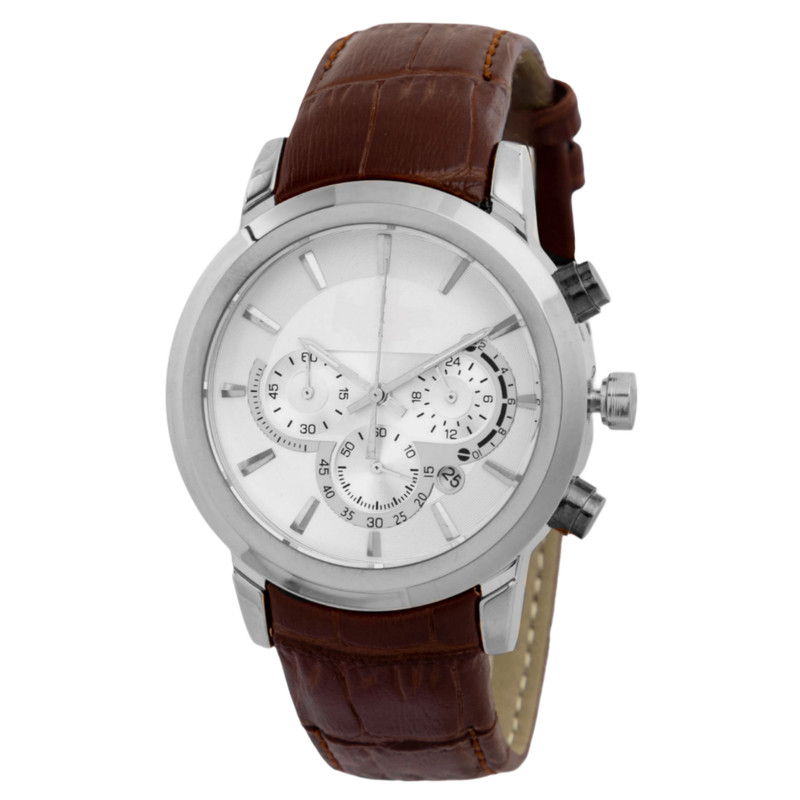 ساعت مچی عقربه‌ای مردانه کوارتز مدل کلاسیک تک موتوره بند چرم کد 1.1