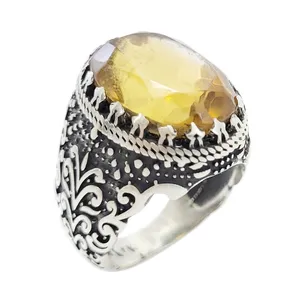 انگشتر نقره مردانه مدل سیترین کد 5260816