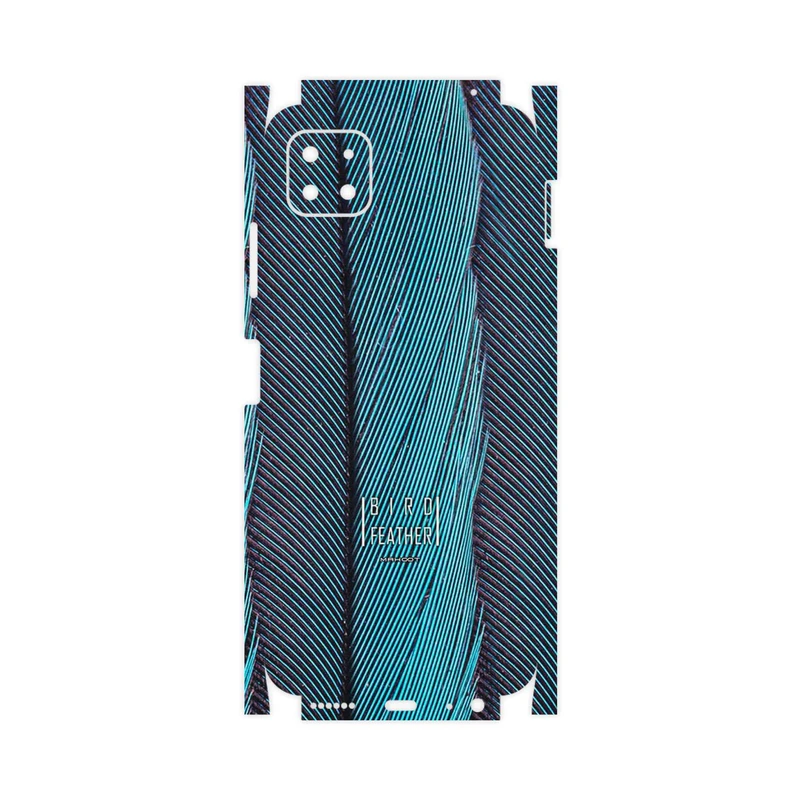 برچسب پوششی ماهوت مدل Turquoise feathers-FullSkin مناسب برای گوشی موبایل سامسونگ Galaxy A22 5G