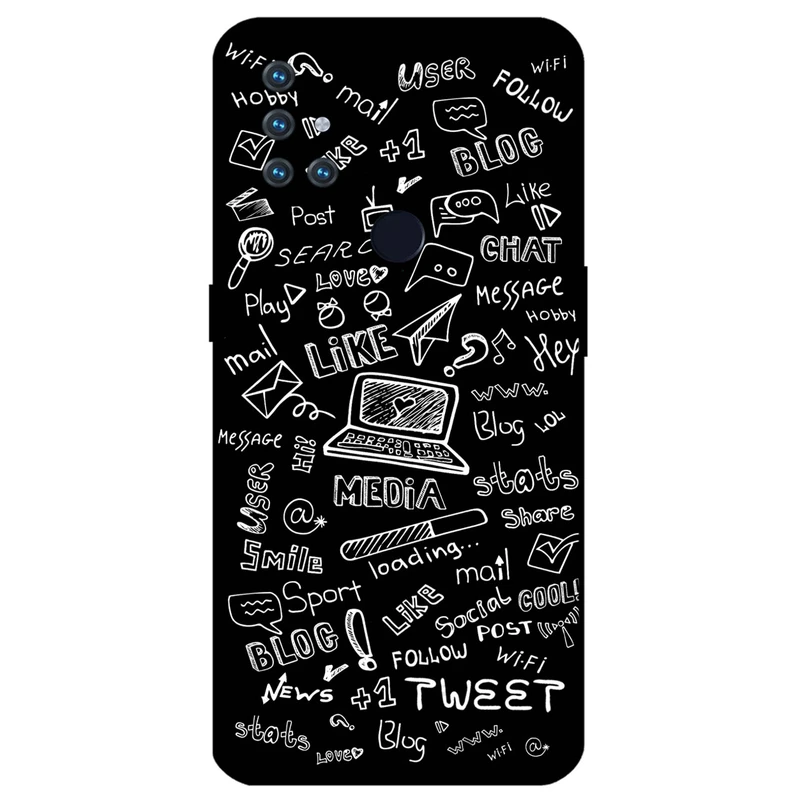 کاور مگافون طرح رسانه های اجتماعی مدل 1898 مناسب برای گوشی موبایل وان پلاس Nord N10 5G 