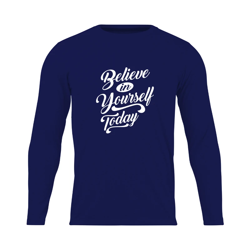 تی شرت آستین بلند مردانه مدل N1_0346_believe in yourself today رنگ سرمه ای