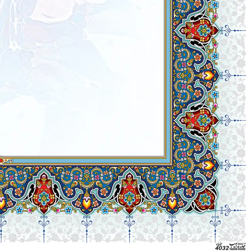 کاغذ تذهیب A4 خانه تذهیب طرح ماهی‌‌ و‌ ابروباد کد 4032 بسته 100عددی