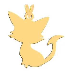 آویز گردنبند طلا 18 عیار زنانه فرشته طرح گربه مدل  WNL-000419