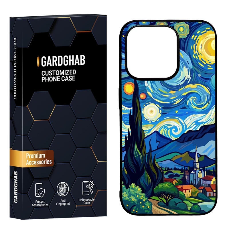 کاور گارد قاب مدل دورژله ای پشت گلس هنری مناسب برای گوشی موبایل اپل iPhone15 pro